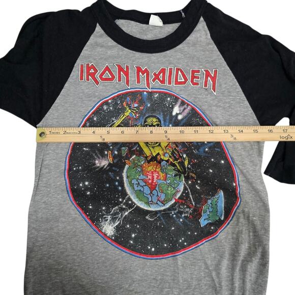 Vintage 1983 Iron Maiden World Piece Beast On The Run Tour Concert Shirt Medium - Picture 5 of 7